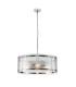 Butler 56.5cm Pendant 4 Light E27 Polished Chrome / Cobbled Clear (D) Glass-1