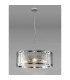 Butler 56.5cm Pendant 4 Light E27 Polished Chrome / Cobbled Clear (D) Glass-3