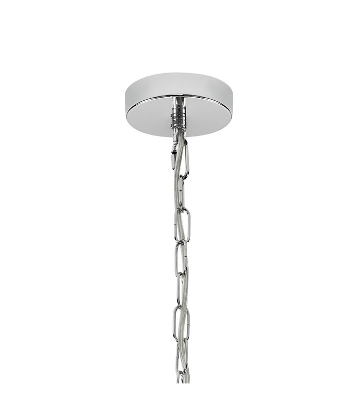 Butler 56.5cm Pendant 4 Light E27 Polished Chrome / Cobbled Clear (D) Glass-5