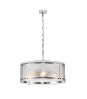 Butler 56.5cm Pendant 4 Light E27 Polished Chrome / Seeded Clear (E) Glass-1