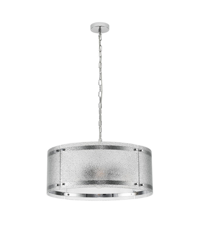 Butler 56.5cm Pendant 4 Light E27 Polished Chrome / Seeded Clear (E) Glass-4