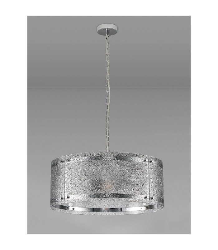 Butler 56.5cm Pendant 4 Light E27 Polished Chrome / Seeded Clear (E) Glass-8