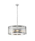 Butler 56.5cm Pendant 4 Light E27 Polished Chrome / Rippled Clear (F) Glass-1