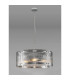 Butler 56.5cm Pendant 4 Light E27 Polished Chrome / Rippled Clear (F) Glass-3