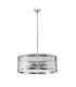 Butler 56.5cm Pendant 4 Light E27 Polished Chrome / Rippled Clear (F) Glass-4