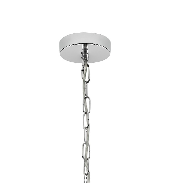 Butler 56.5cm Pendant 4 Light E27 Polished Chrome / Rippled Clear (F) Glass-5