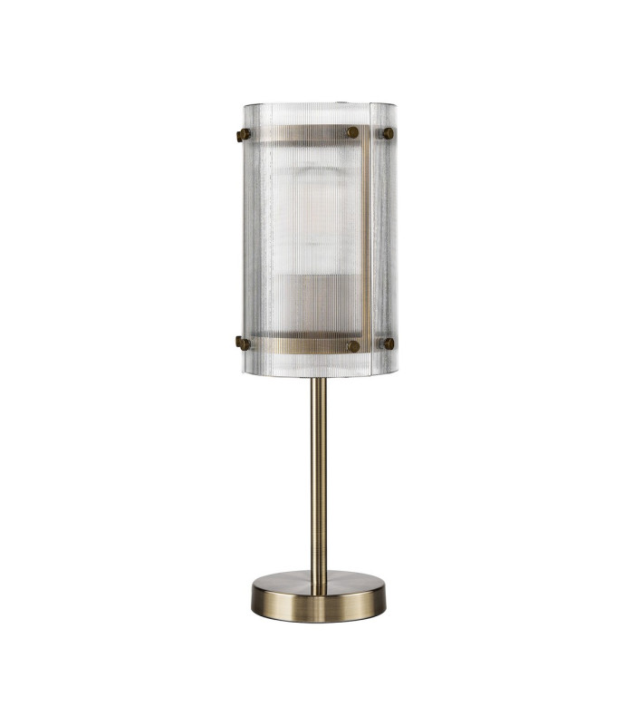 Butler Table Lamp 1 Light E27 Antique Brass / Narrow Ribbed Clear (B) Glass-4