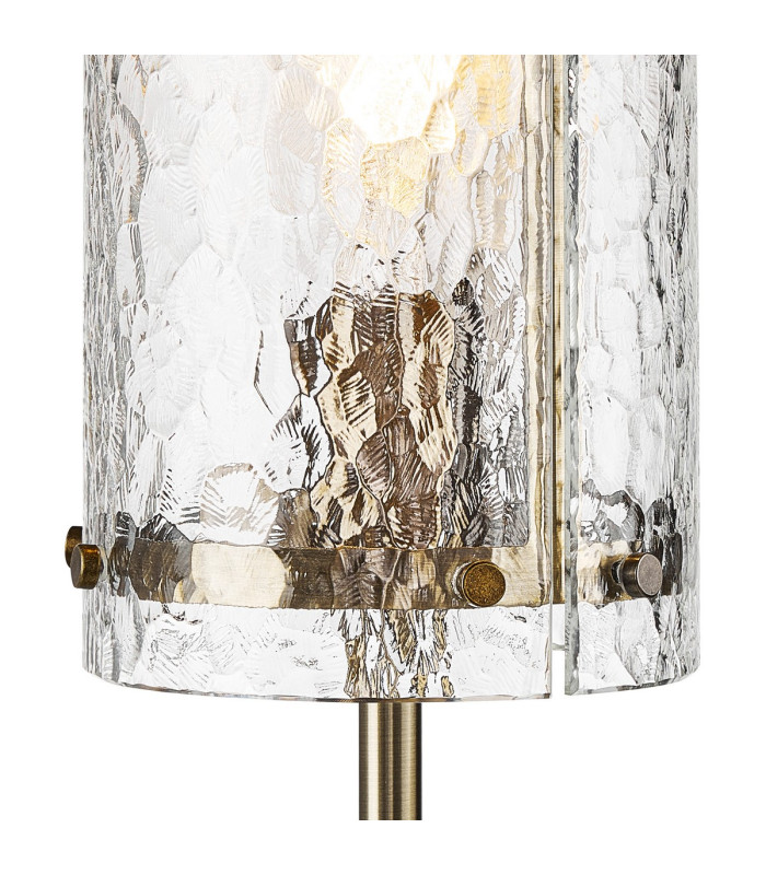Butler Table Lamp 1 Light E27 Antique Brass / Cobbled Clear (D) Glass-6