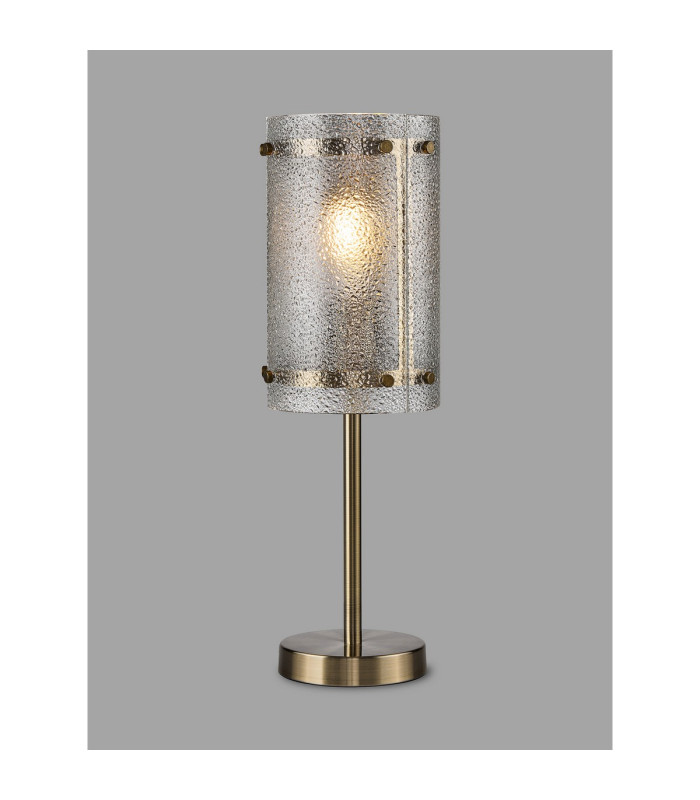 Butler Table Lamp 1 Light E27 Antique Brass / Seeded Clear (E) Glass-3