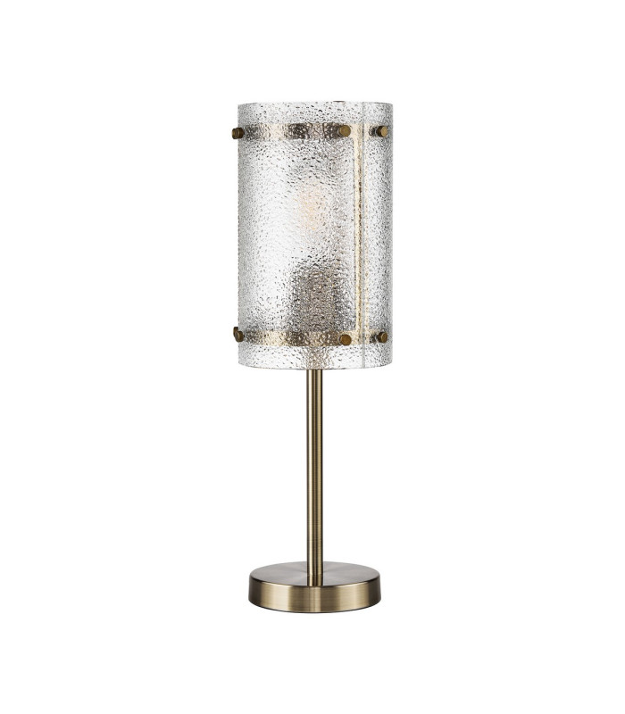 Butler Table Lamp 1 Light E27 Antique Brass / Seeded Clear (E) Glass-4