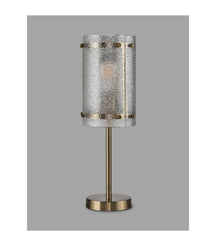 Butler Table Lamp 1 Light E27 Antique Brass / Seeded Clear (E) Glass-7