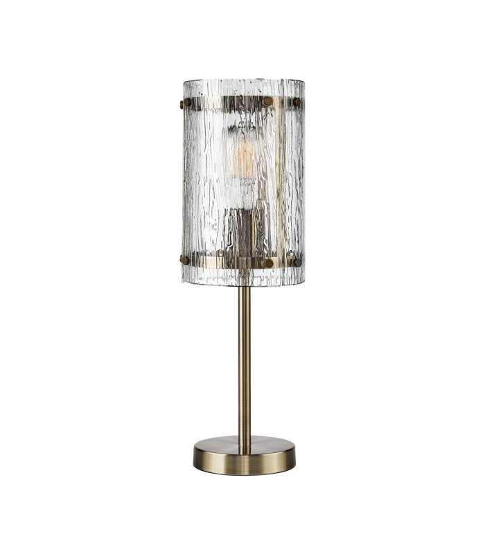 Butler Table Lamp 1 Light E27 Antique Brass / Rippled Clear (F) Glass-4