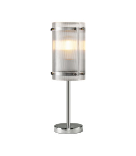 Butler Table Lamp 1 Light E27 Polished Chrome / Narrow Ribbed Clear (B) Glass-1