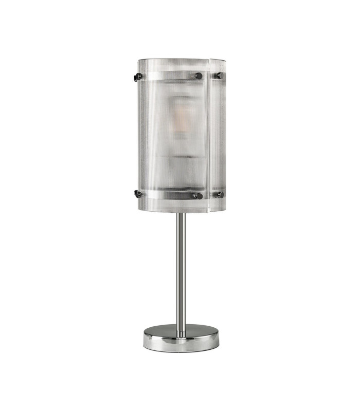 Butler Table Lamp 1 Light E27 Polished Chrome / Narrow Ribbed Clear (B) Glass-4