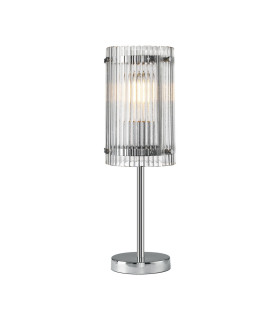 Butler Table Lamp 1 Light E27 Polished Chrome / Wide Ribbed Clear (C) Glass-1