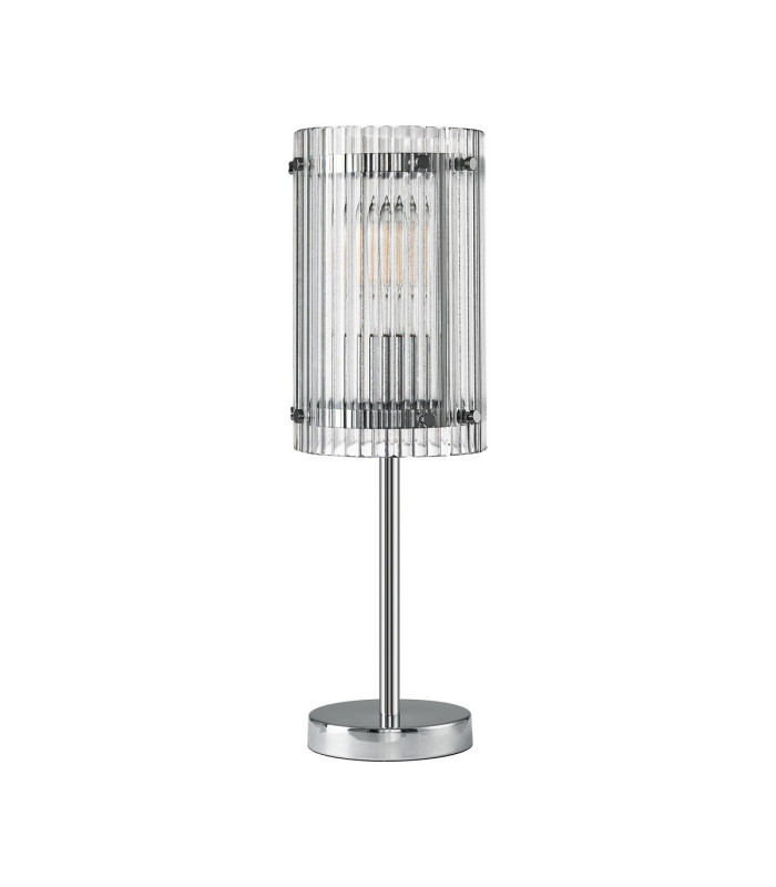 Butler Table Lamp 1 Light E27 Polished Chrome / Wide Ribbed Clear (C) Glass-4