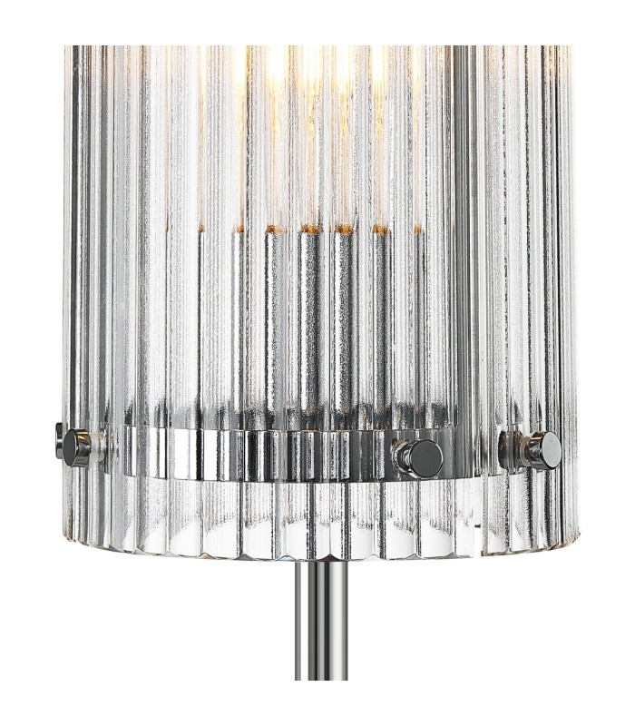 Butler Table Lamp 1 Light E27 Polished Chrome / Wide Ribbed Clear (C) Glass-6