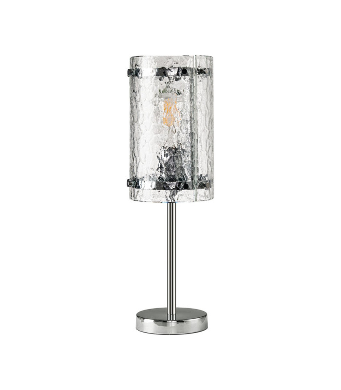 Butler Table Lamp 1 Light E27 Polished Chrome / Cobbled Clear (D) Glass-4