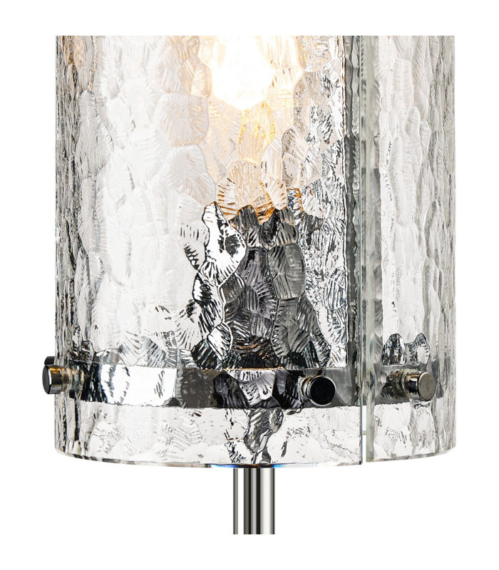 Butler Table Lamp 1 Light E27 Polished Chrome / Cobbled Clear (D) Glass-6