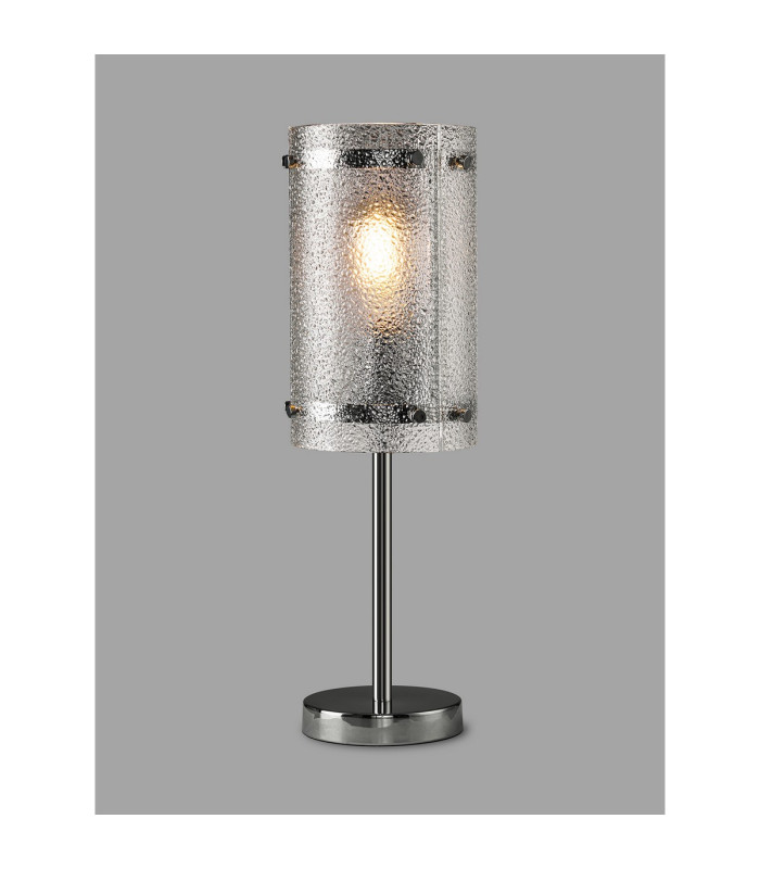 Butler Table Lamp 1 Light E27 Polished Chrome / Seeded Clear (E) Glass-3