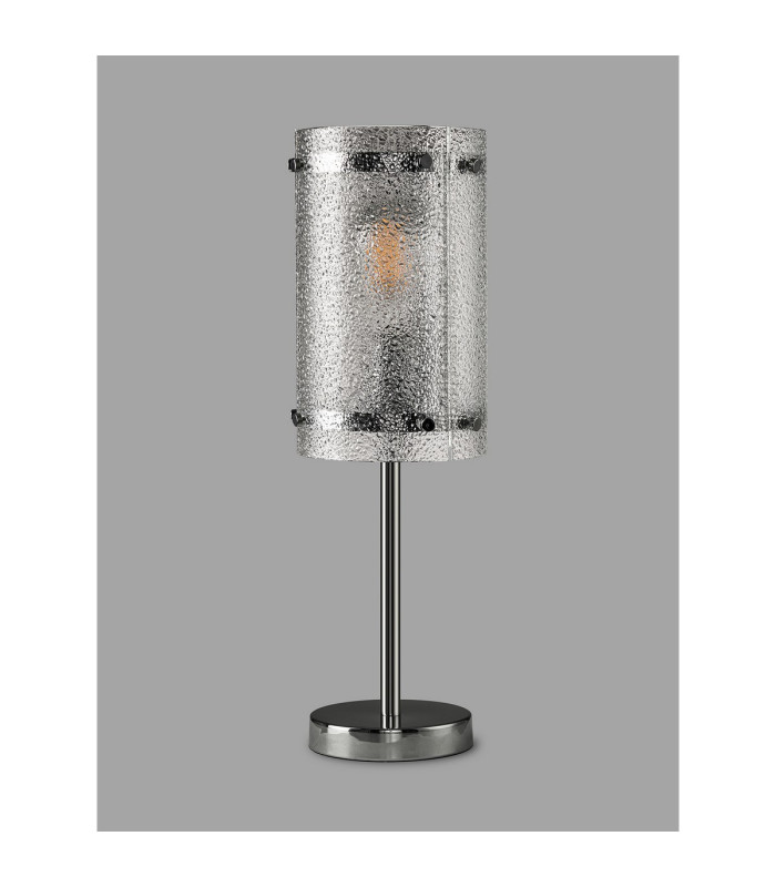 Butler Table Lamp 1 Light E27 Polished Chrome / Seeded Clear (E) Glass-7