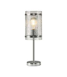Butler Table Lamp 1 Light E27 Polished Chrome / Rippled Clear (F) Glass-1