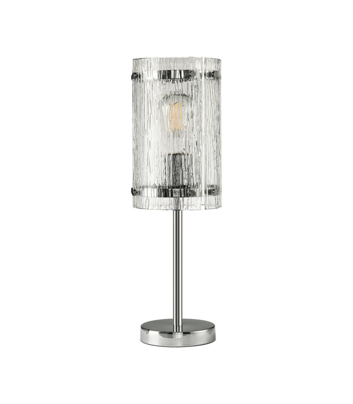 Butler Table Lamp 1 Light E27 Polished Chrome / Rippled Clear (F) Glass-4