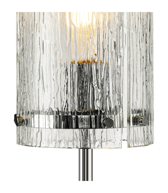 Butler Table Lamp 1 Light E27 Polished Chrome / Rippled Clear (F) Glass-6