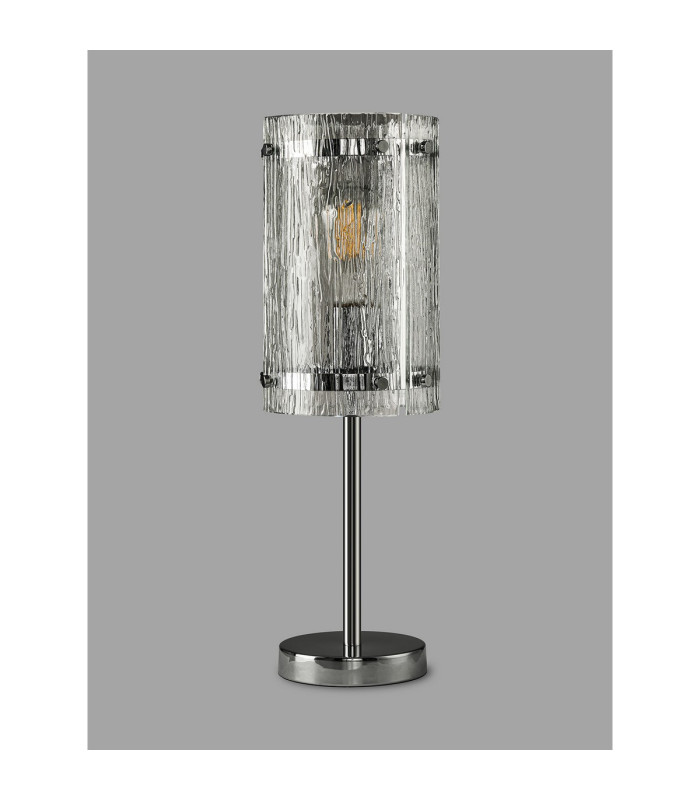 Butler Table Lamp 1 Light E27 Polished Chrome / Rippled Clear (F) Glass-7