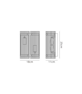 Butler Wall Light 2 Light E27 Antique Brass / Narrow Ribbed Clear (B) Glass-2
