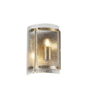 Butler Wall Light 2 Light E27 Antique Brass / Seeded Clear (E) Glass-1