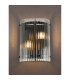 Butler Wall Light 2 Light E27 Matt Black / Wide Ribbed Clear (C) Glass-10