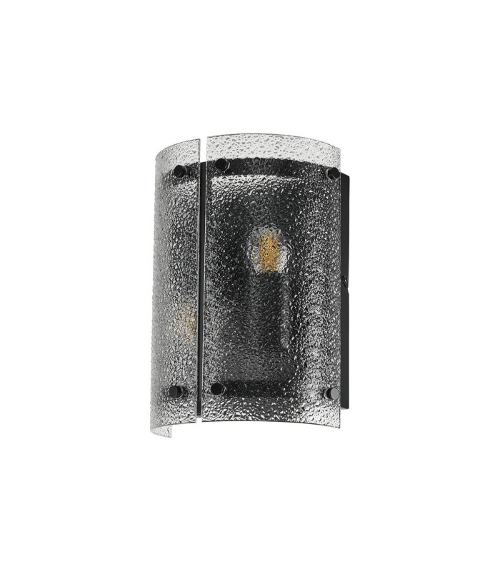 Butler Wall Light 2 Light E27 Matt Black / Seeded Clear (E) Glass-4