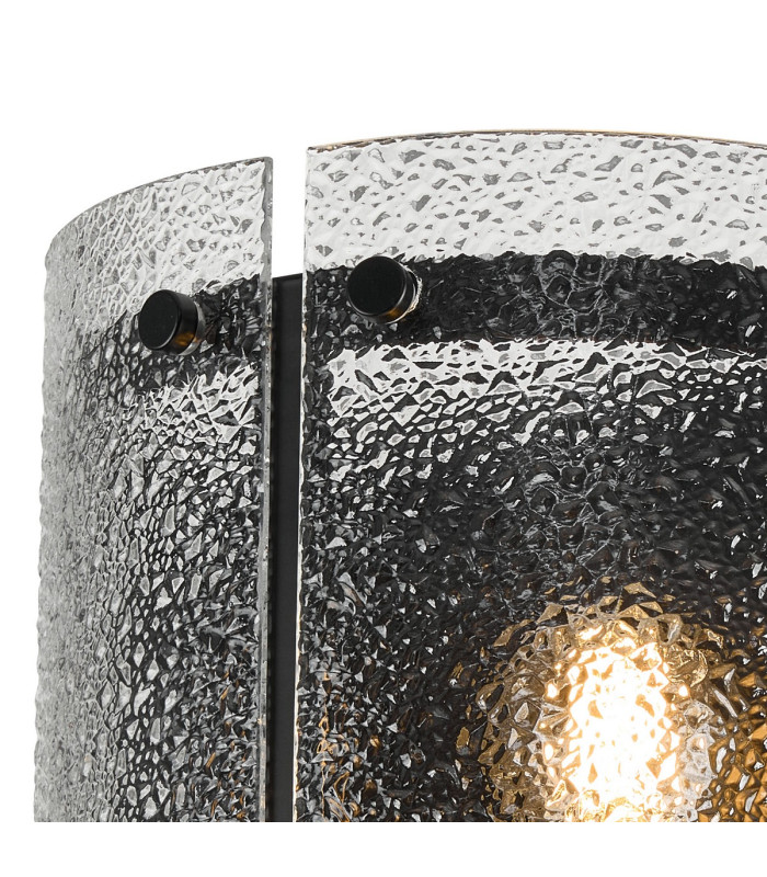 Butler Wall Light 2 Light E27 Matt Black / Seeded Clear (E) Glass-6