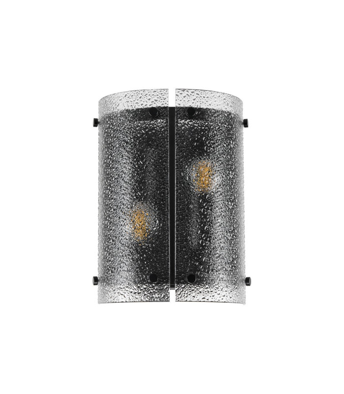 Butler Wall Light 2 Light E27 Matt Black / Seeded Clear (E) Glass-8