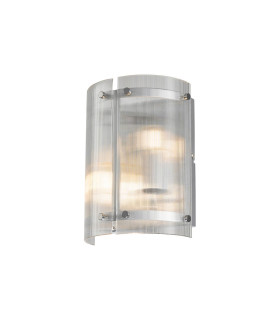 Butler Wall Light 2 Light E27 Polished Chrome / Narrow Ribbed Clear (B) Glass-1