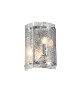Butler Wall Light 2 Light E27 Polished Chrome / Seeded Clear (E) Glass-1