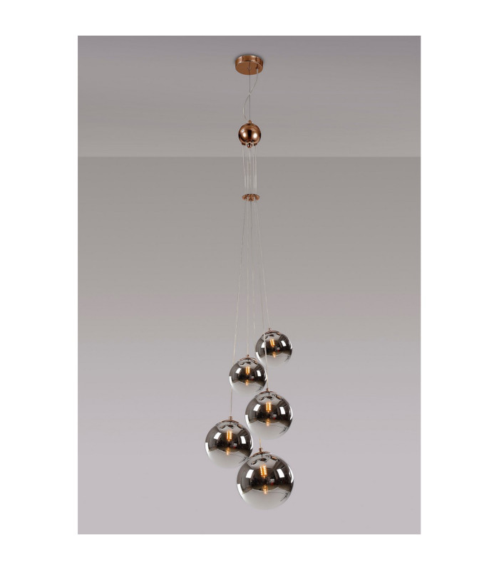 Newstead 48cm Cluster Pendant 5 x G9 Antique Copper/Chrome-3