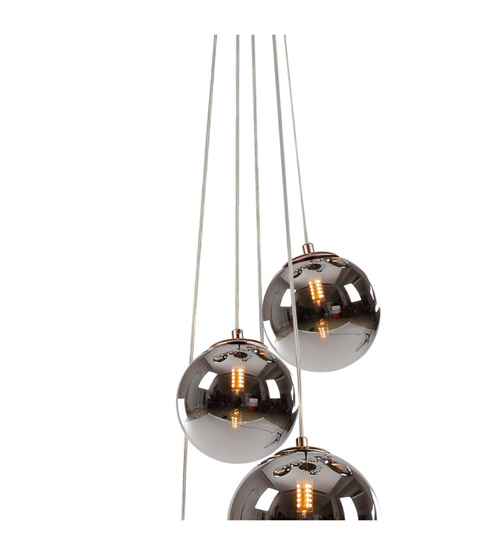 Newstead 48cm Cluster Pendant 5 x G9 Antique Copper/Chrome-5