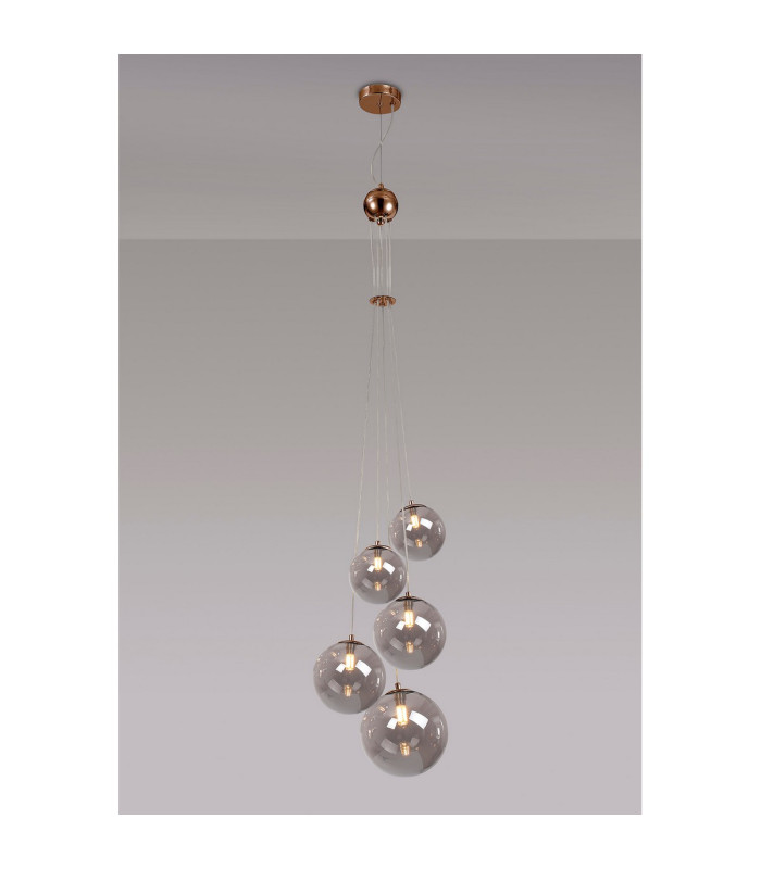 Newstead 48cm Cluster Pendant 5 x G9 Antique Copper/Smoke-3