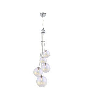 Newstead 48cm Cluster Pendant 5 x G9 Polished Chrome/Iridescent-1