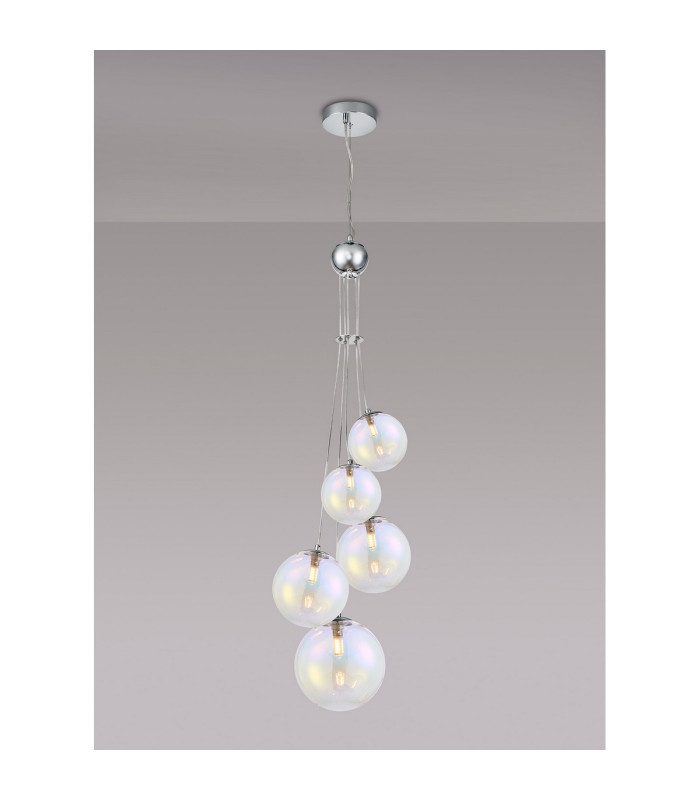Newstead 48cm Cluster Pendant 5 x G9 Polished Chrome/Iridescent-3