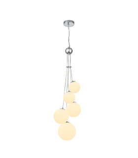 Newstead 48cm Cluster Pendant 5 x G9 Polished Chrome/Opal-1