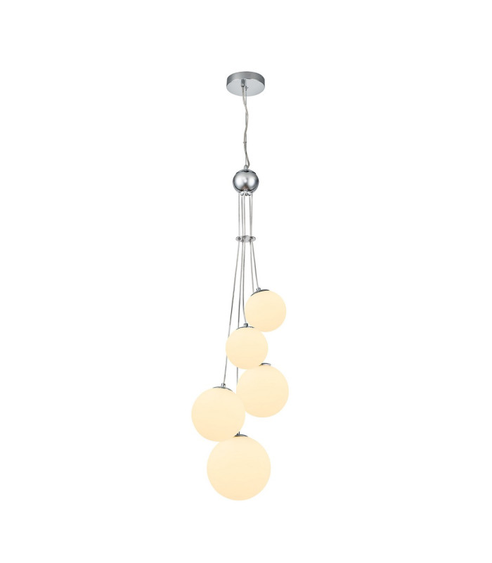 Newstead 48cm Cluster Pendant 5 x G9 Polished Chrome/Opal-1