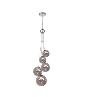 Newstead 48cm Cluster Pendant 5 x G9 Polished Chrome/Smoke-1