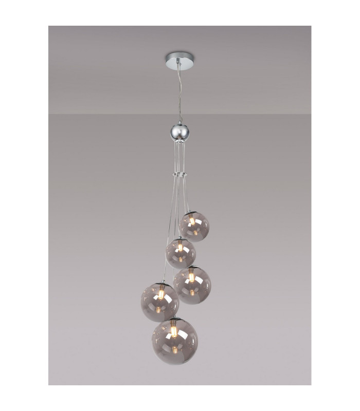 Newstead 48cm Cluster Pendant 5 x G9 Polished Chrome/Smoke-3