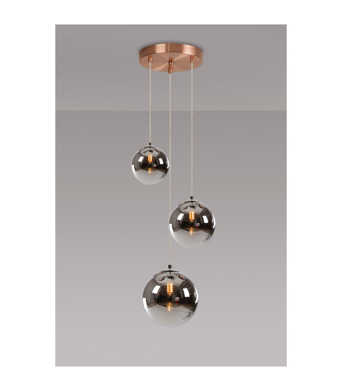 Newstead 31cm Round Pendant 3 x G9 Antique Copper/Chrome-3