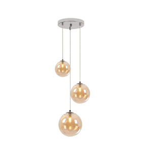 Newstead 31cm Round Pendant 3 x G9 Polished Chrome/Amber-1
