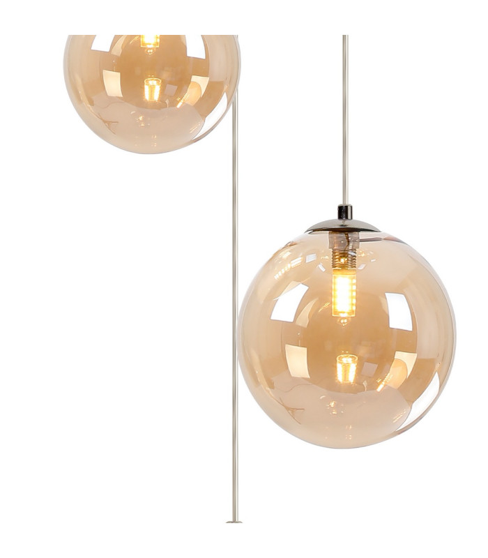 Newstead 31cm Round Pendant 3 x G9 Polished Chrome/Amber-5