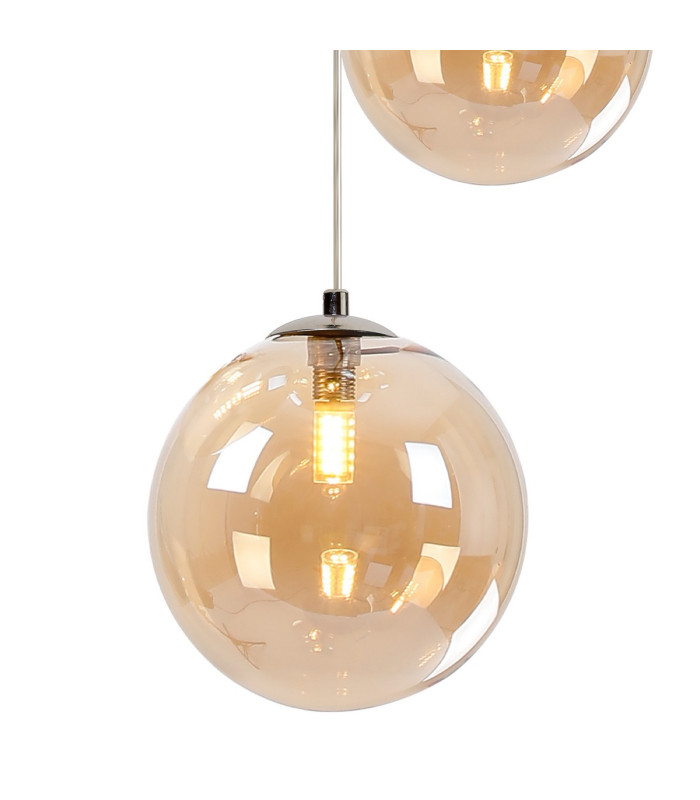 Newstead 31cm Round Pendant 3 x G9 Polished Chrome/Amber-6